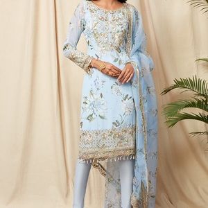 Light Blue Floral Salwar